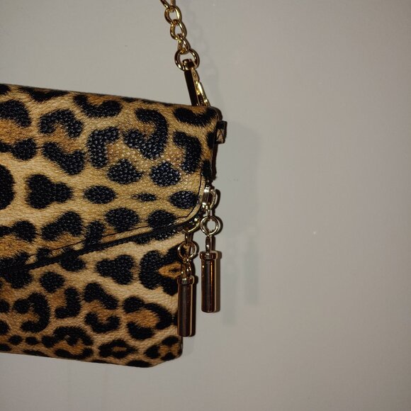 ALBA Leopard Envelope Clutch Crossbody Bag Brown - Picture 3 of 8